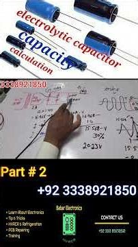 Capacitor Value Calculation Formula . Capacitor Ke uF value se hame kya pata chalta ha #capacitor