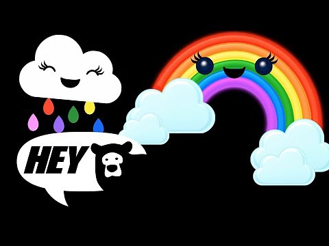 Hey Bear Sensory - Rainbow Summertime - High Contrast Animation with Fun Music!