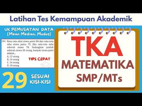 PART 29. TIPS CEPAT TKA Matematika SMP/MTs Kelas IX UKURAN PEMUSATAN DATA (SESUAI KISI-KISI)