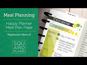 Meal Prep Menu (Vegetarian) :: Plan with Me :: Happy Planner Recipe Organizer
