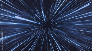 Classical light speed space warp jump effect. Stock Video