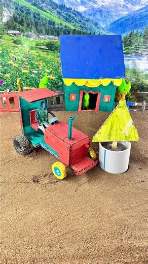Amazing DIY Cardboard Tractor Farm Scene 🚜 | Creative Mini Village”#shorts