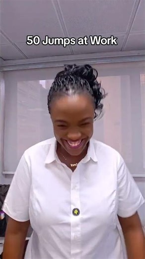 Get up and do this simple exercise with me.#fyp #jumping #officevibes #healthylifestyle #viralvideo
