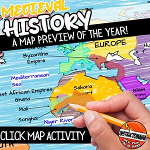 Middle Ages Medieval Times Map Geography Beginning of Year Activity History