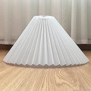 E27 Large Pleated Lamp Shade, Scalloped Lampshades for Pendant Lights Replacement Lamp Shades/Arc Floor Lamp/Table Lamp/E27/E26 Lamp Holder Arched Lamp- White, 14