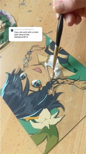 VENTI Glass Painting (Part 2) | Genshin Impact 💚