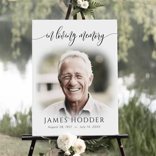 Editable Funeral Photo Collage Template, Memorial Picture Display Poster, Celebration of Life Canva Template, Funeral Welcome Sign - Etsy