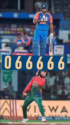 Sanju Samson 5 Sixes In One Over 😱🔥🥵 : IND vs BAN 3rd T20 Highlights | Sanju Samson Batting #shorts