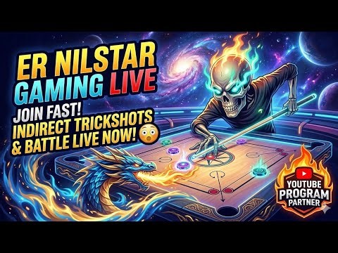 👽🔥Super Crazy Indirect Trickshots With You🦁🫵#Carrompool Live@ErNilstarGaming#subscribe#miniclip