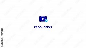 Production icon, movie studio production sign, film making equipment symbol. simple logotype icon animation.
