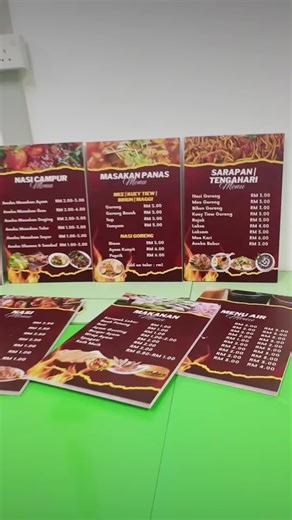 Upgrade menu anda! Direct print atas PVC 10mm, kemas dan tahan lama. sesuai untuk kegunaan harian di restoran atau cafe #gromex #directprint #menuboard #tahanlasak #restoran