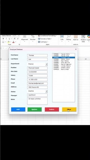 Excel HR System From Scratch #excel #vba #tutorial