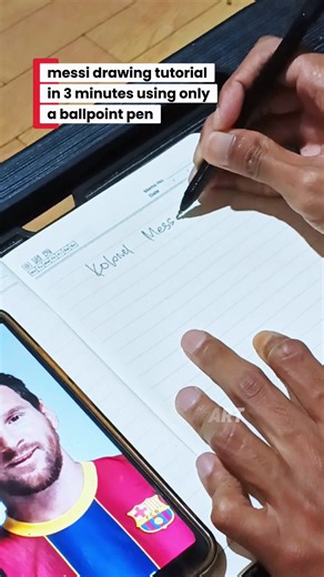 Leo Messi drawing tutorial in 3 minutes, how much score would you give this drawing? 1-100 🫢