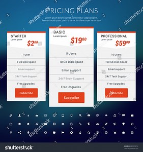 Vector Pricing Table Flat Design Style Stock Vector (Royalty Free) 283283816 | Shutterstock