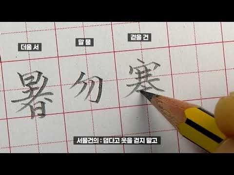 한자 쓰기 : 사자소학 : 부모 편 7 - 한자 쓰는법 : 실당유진 상이추소
