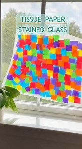 Tissue Paper Stained Glass – Colorful Window Art 🎨 This classic craft turns simple tissue paper into glowing window art that looks like stained glass. It’s lightweight, mess-free, and perfect for classrooms. ✨ Why you’ll love it • No heat required • Great for toddlers • Bright, bold results • Endless design options 🧺 Ingredients • Colored tissue paper • Wax paper • Glue stick • Scissors • Tape ☀️ Directions Cut tissue paper into small pieces. Place pieces onto wax paper. Cover with another she