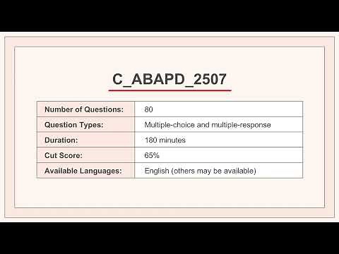 C_ABAPD_2507 Practice Exam | SAP Certified Associate - Back-End Developer ABAP Cloud 2025