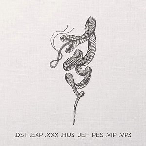 Snake Machine Embroidery Pattern, Painting Style Embroidery Design, Outline Embroidery Pattern, PES Snake Embroidery, Embroidery for Shirt - Etsy