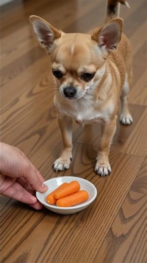 🥕 Chihuahua Gets CARROTS While Everyone Else Gets MEAT! 😂🐶 #shorts