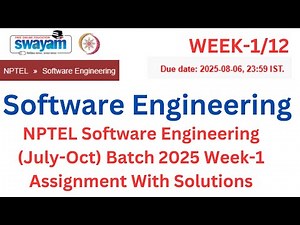 NPTEL Software Engineering Week 1 Assignment Answers | July–Oct 2025