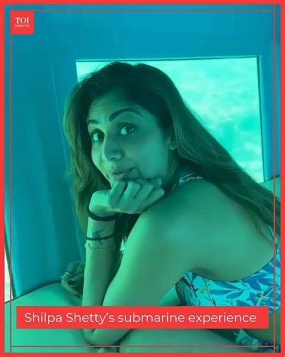 #ShilpaShetty goes underwater in a submarine and spots a turtle. | ETimes Lifestyle