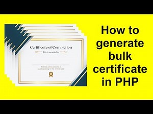 How to generate bulk certificate in PHP using FPDF with source code