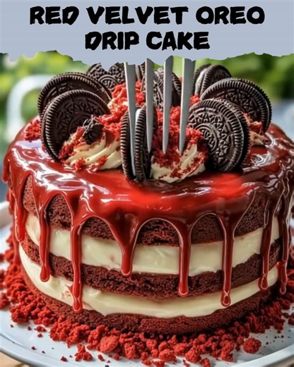 Red Velvet Oreo Drip Cake Recipe ⬇️ first CO.M.N.T ⬇️⬇️ | Amelia Recipes