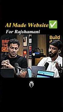 AI Make Website For Rajshamani😨✅🧑‍💻✨💯 #shorts #rajshamani #podcast #ai #website #viral #prompt