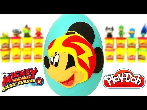 Huevo Sorpresa Gigante de Mickey Aventuras Sobre Ruedas en Español de Plastilina Play Doh