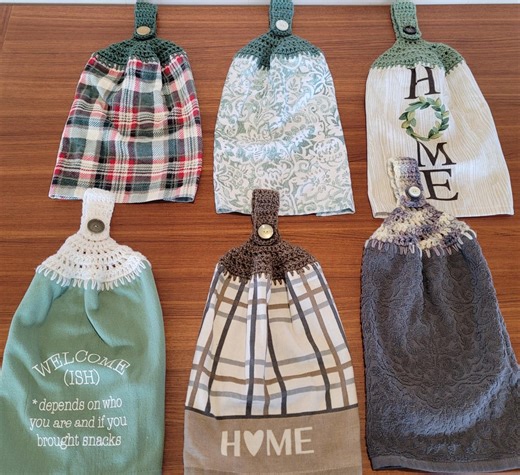 Everyday (3of4) Crochet Hanging Topper Towel for Appliance / Cabinet Handle Housewarming Gift - Etsy