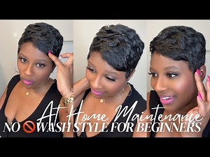 Easy At-Home Black Pixie Cut Curls for Women Over 40 | Flat Iron Tutorial + Design Essentials