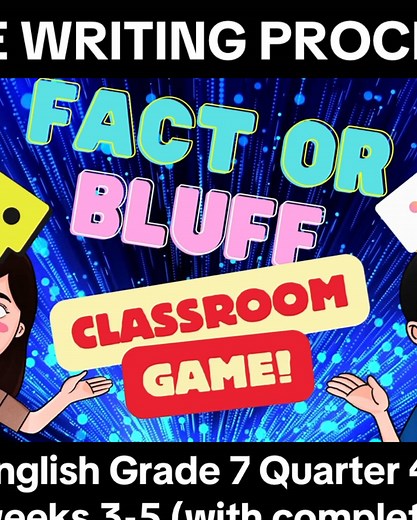 Engaging Fact or Bluff PowerPoint Game for Writing Process