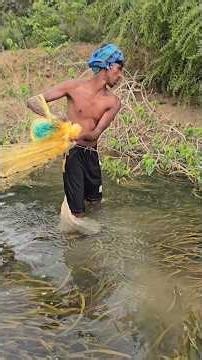 Small Boy Unbelievable Idea Cast Net Fishing