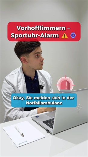 ‼️ Vorhofflimmern – Die Sportuhr schlägt Alarm?! ⌚️🫀 💡Sportuhren/Smartwatches können heutzutage Hinweise auf einen unregelmäßigen Herzrhythmus geben – zum Beispiel auf mögliches Vorhofflimmern. ❤️Vorhofflimmern ist eine Herzrhythmusstörung, bei der das Herz aus dem Takt gerät. Die Ursache liegt dabei meist im Sinusknoten im rechten Herzvorhof – dem Taktgeber des Herzens. Dadurch kann der Puls unregelmäßig werden – manchmal merkt man das deutlich durch Herzrasen, Stolpern oder ein unangenehmes 