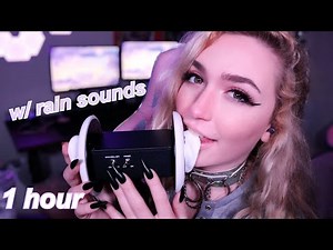 1 hour w/ rain sounds | slow gentle ee ASMR