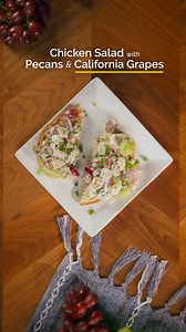 3.4K views · 23 reactions | Brighten up your chicken salad with the flavor and vibrant color of Grapes from California! Mixed with tender chicken, crunchy pecans, crisp celery, and fresh basil, grapes add the perfect burst of natural sweetness to every bite. A delicious recipe that is as easy as it is tasty! Get the recipe at https://www.grapesfromcalifornia.com/recipes/chicken-salad-pecans-grapes/ | Grapes From California | Facebook
