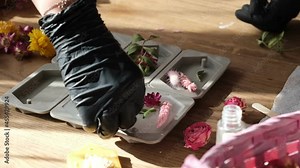 businesswoman creates a flavored wax tablet at home. creative profession. how to start making money on a hobby concept.