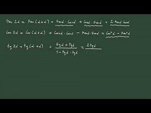 31. Trigonometría: seno, coseno y tangente del ángulo doble (fórmula y demostracíón).