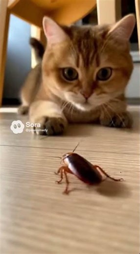 WHEN A ROACH MAKES YOUR CAT EXPLODE 🐾🔥