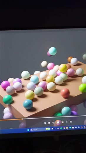 100 ball falling on a table, Blender ,creating using Scripting, #chatgpt #ai #python #3d