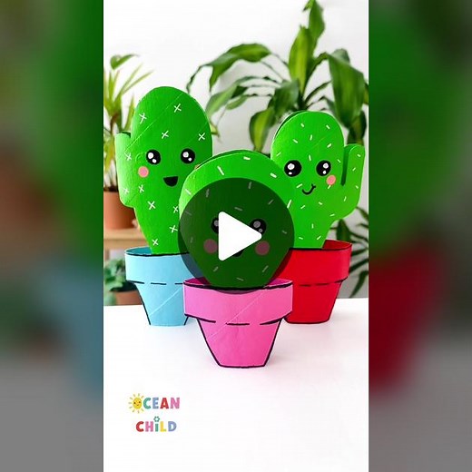 DIY Paper Roll Cactus Craft Tutorial