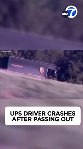 Shocking video shows the moment a UPS driver crashed into a tree, which happened after the driver passed out from triple-digit heat in Texas, according to the workers union. The local Teamsters union says the truck did not have air conditioning, and the driver was kept on the job even after he told his bosses he wasn't feeling well. Full story: https://abc7.la/3AHqilx | ABC7
