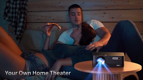 5G WiFi Bluetooth Projector (Projector Screen Included), CEBORY Native 1080P 15000LM 4k Support Movie Projector, 300" Display Full HD Home Theater