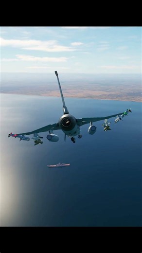 F-16C attacking a warship | DCS