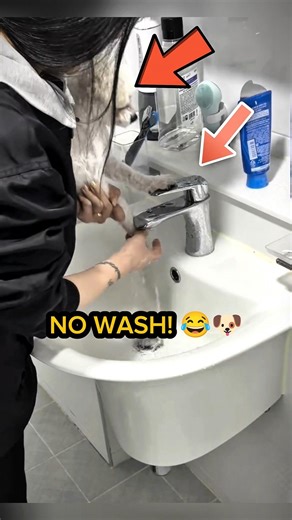 Dog Keeps Turning Off Water During Paw Wash 😂🐶 #shorts