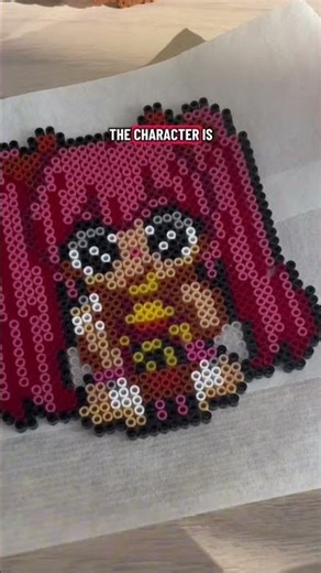 Bouncy Mira Kpop Hunter Mini Fuse Bead Art! #pixiecraft #pixiebeads #2 6mmfusebeads