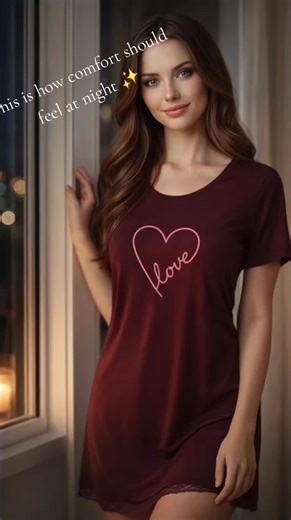 Soft, cozy and perfect for slow evenings 🌙 This nightdress feels comfortable, feminine and effortless – ideal for relaxing at home. 🔗 Affiliate link in bio 🤍 AI generated model#nightwear #cozynight #sleepwear #eveningroutine #cozyaesthetic