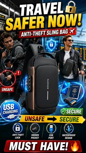 Anti Theft Sling Bag for Women & Men Review | Waterproof Crossbody Chest Bag with USB Charging Port