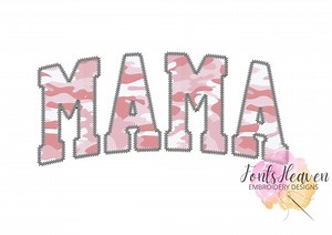 MAMA Machine Applique Embroidery Designs Zigzag Edge Outline Block Athletic Font Mother's Day Gift Idea for Hoop 6x10, 8x12 - Etsy