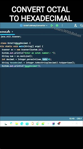 Convert Octal to Decimal #coding #learnwithrehan #javaprogramming #programminglanguage